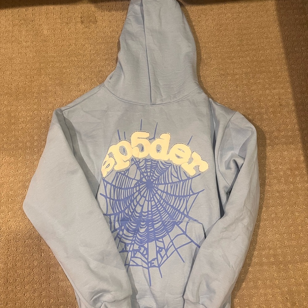 Sp5der Sky Blue Hoodie